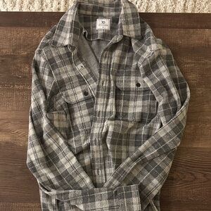 7 Diamonds Charcoal Plaid Shirt